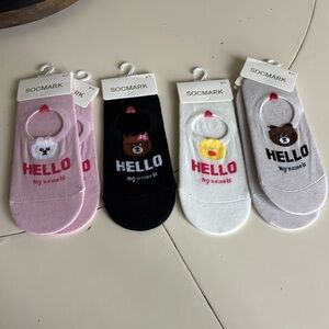 🎁🌞Women's Cute Character Socks - Pink, Black, White